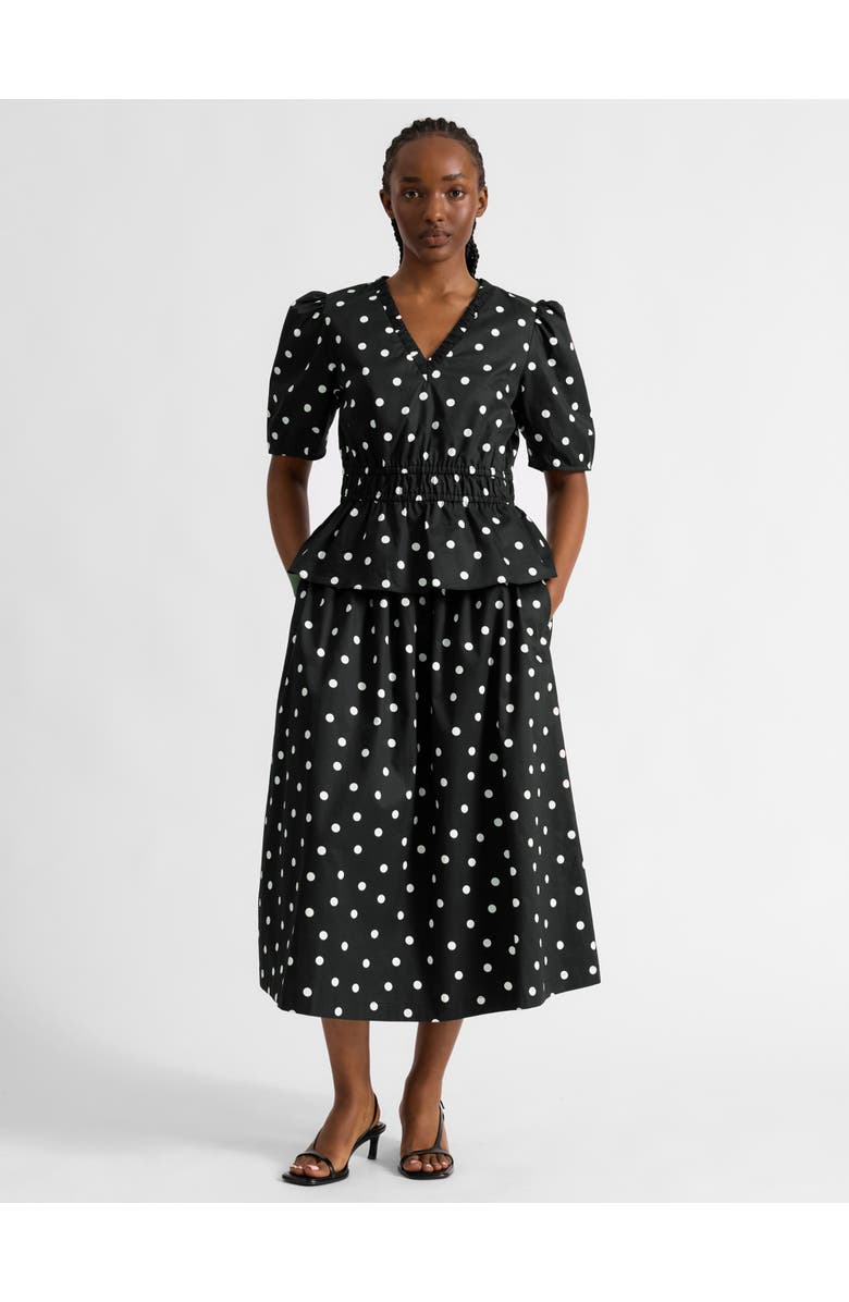 Albaray Large Spot Elastic Waist Top, Alternate, color, Black