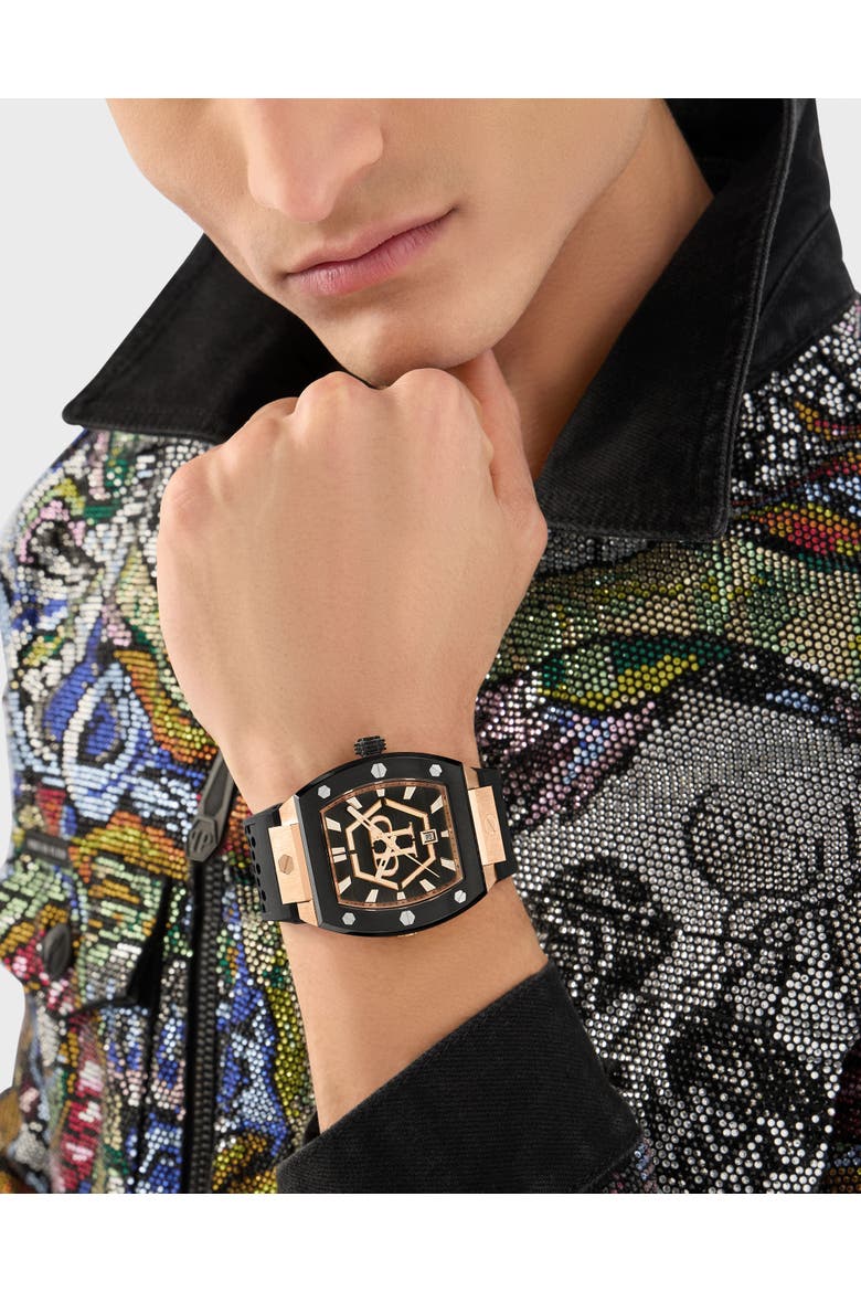 Stainless Steel Watches The Hexagon Phantom Men, Alternate, color, black/rose