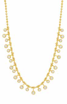 Bezel Cubic Zirconia Ball Chain Necklace