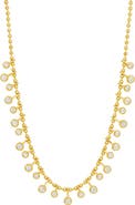 SAVVY CIE JEWELS Bezel Cubic Zirconia Ball Chain Necklace