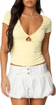 EDIKTED Burkley Keyhole Gathered Top