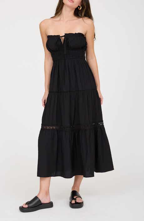 Blu Pepper Strapless Midi Dress