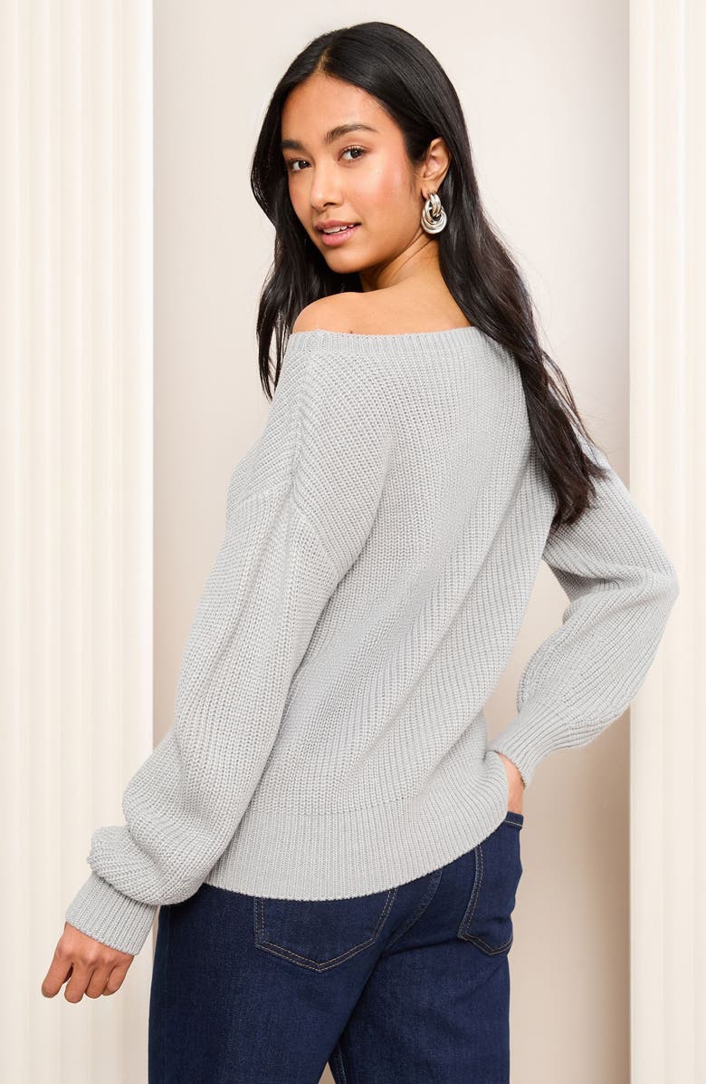 Friends Like These Off the Shoulder Sweater, Alternate, color, Grey
