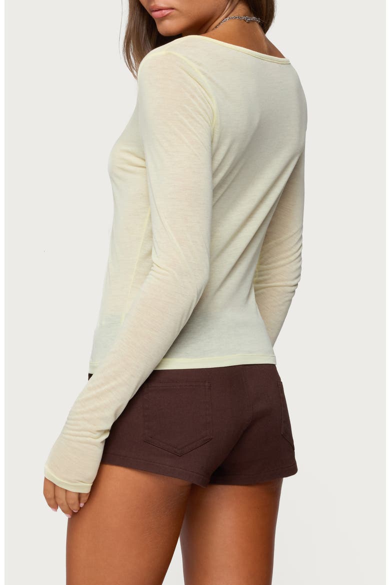 Ria Semisheer Henley, Alternate, color, YELLOW