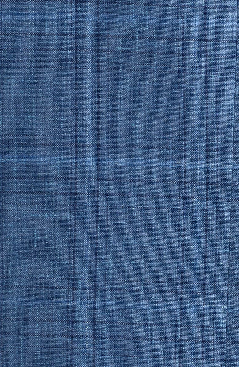 Canali Siena Regular Fit Blue Plaid Super Wool & Silk Blend Sport Coat, Alternate, color, Blue