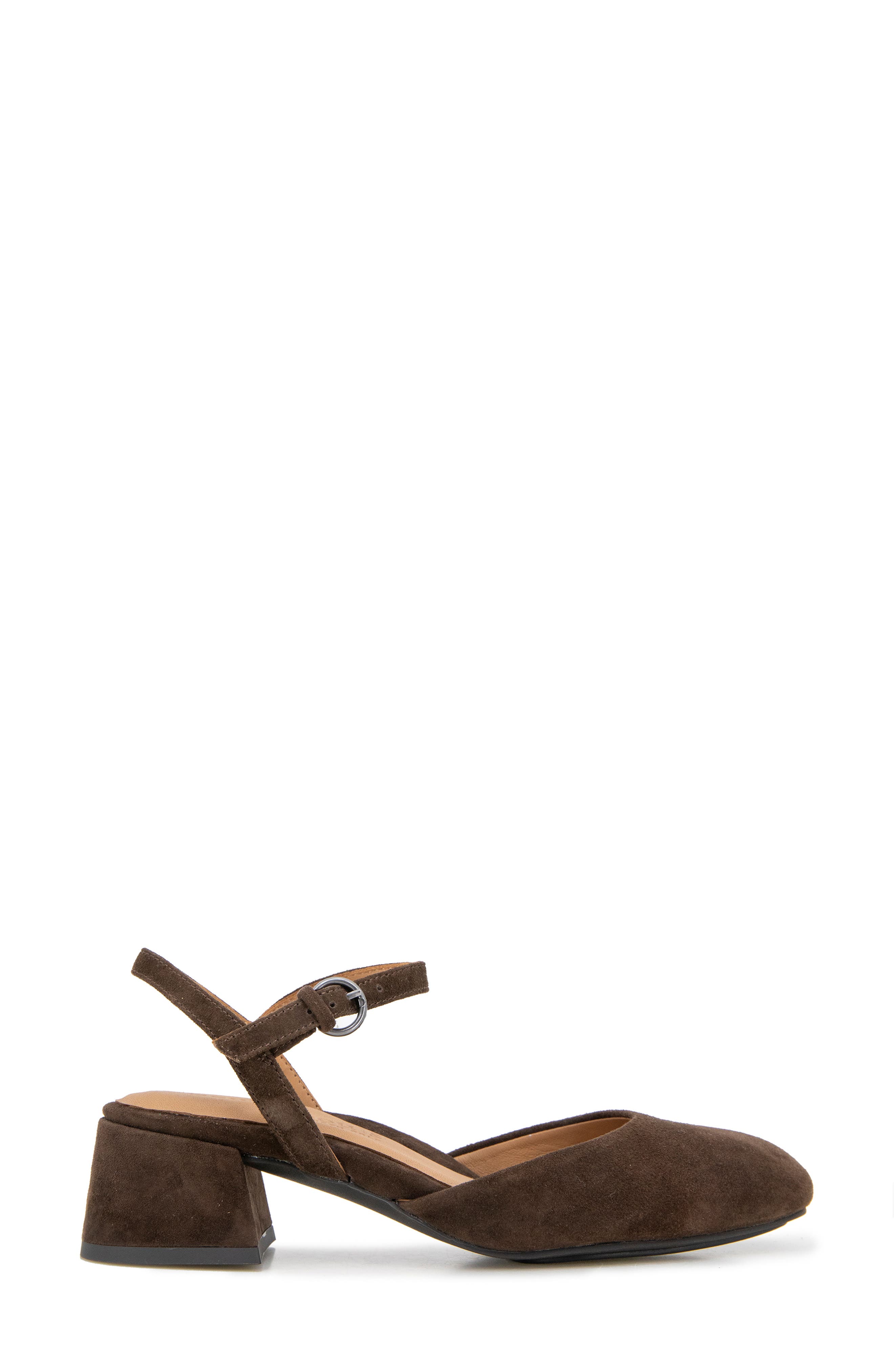Gentle Souls Lucinda Ankle Strap Pump, Alternate, color, Chocolate Suede