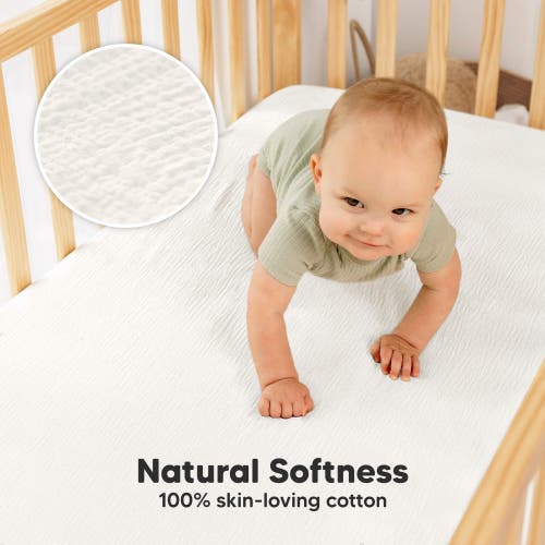 Keababies 2-pack Lyra Muslin Crib Sheets In White