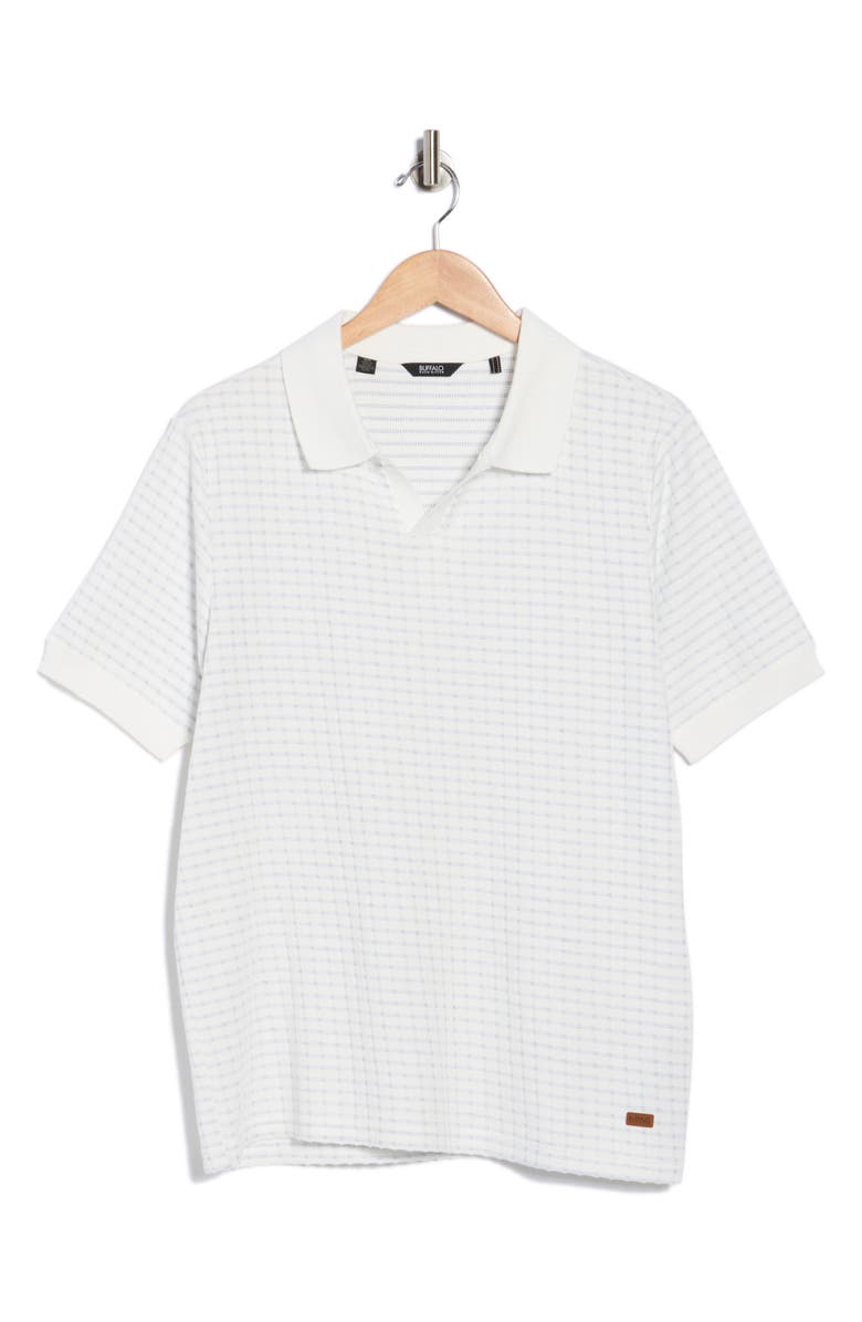 Buffalo Jeans Writhan Johnny Collar Knit Polo, Main, color, White Combo