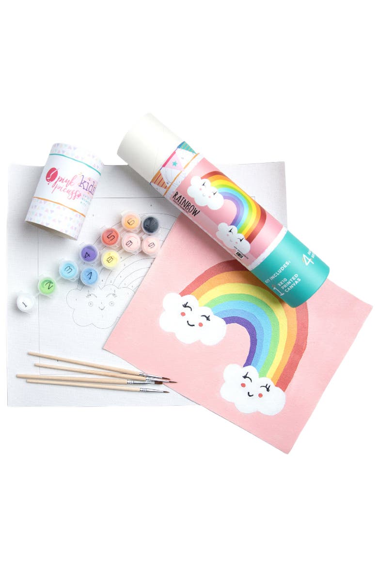Rainbow Paint by Numbers Kit, Main, color, Pink / Rainbow