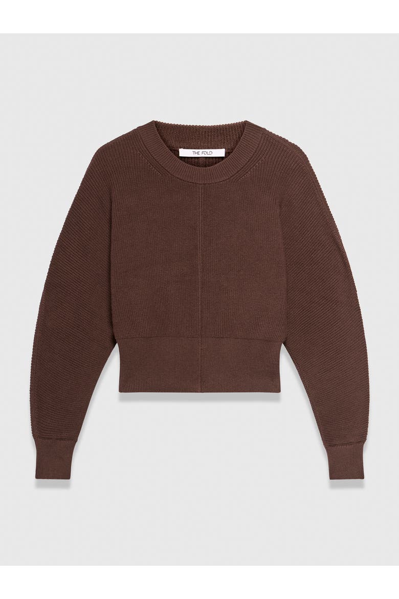 Crewneck Knit Sweater, Alternate, color, Brown