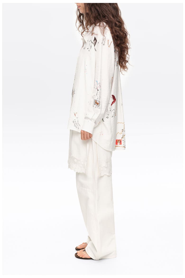 Oversized Animal Print Shirt, Alternate, color, COLLAGE ANIMAL CHAIN