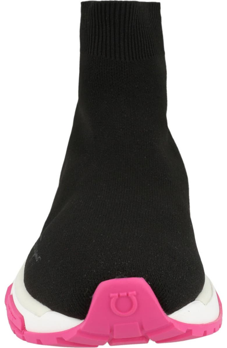 FERRAGAMO Ninette Knit Sock High Top Sneaker, Alternate, color, White/ Black