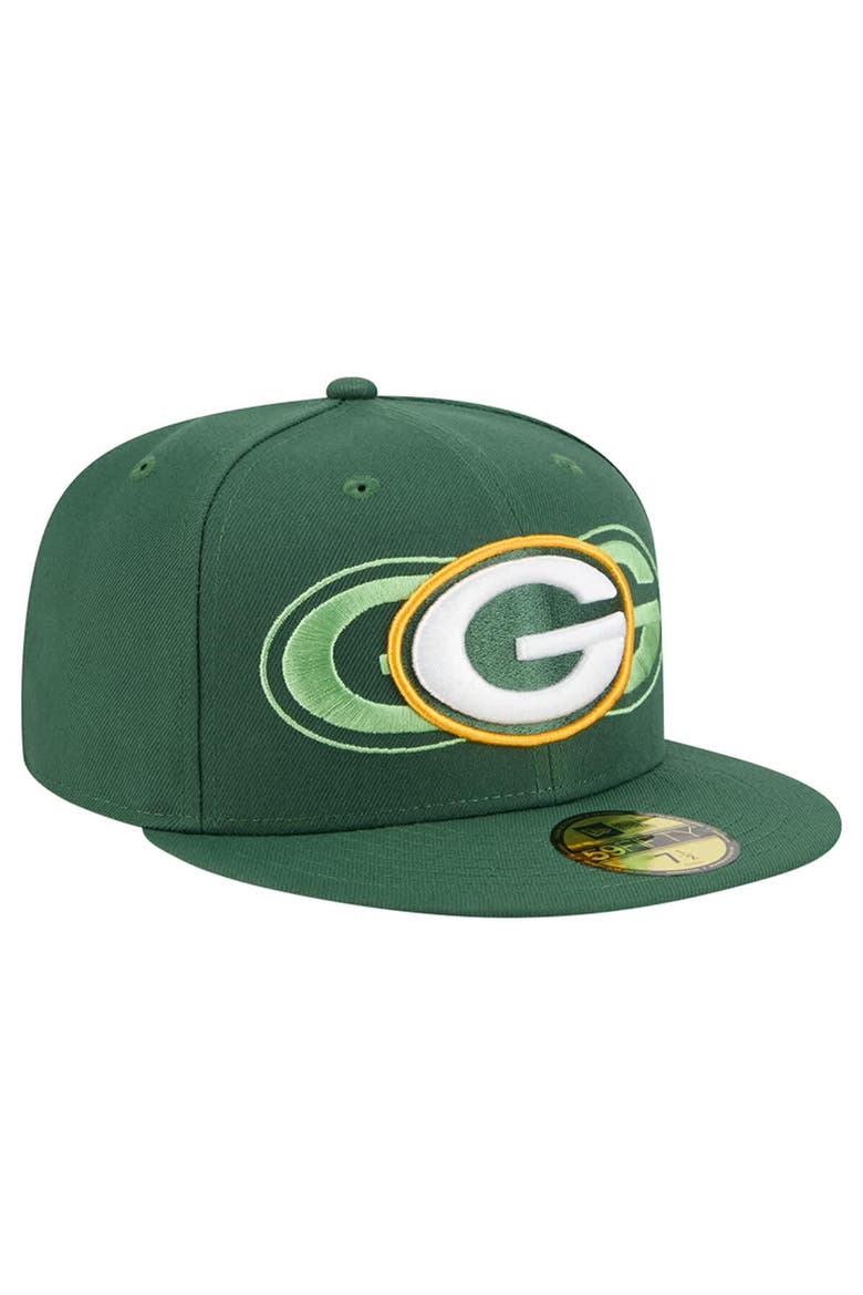 Men's New Era Green Green Bay Packers Tri-Hit 59FIFTY Fitted Hat, Alternate, color, Green