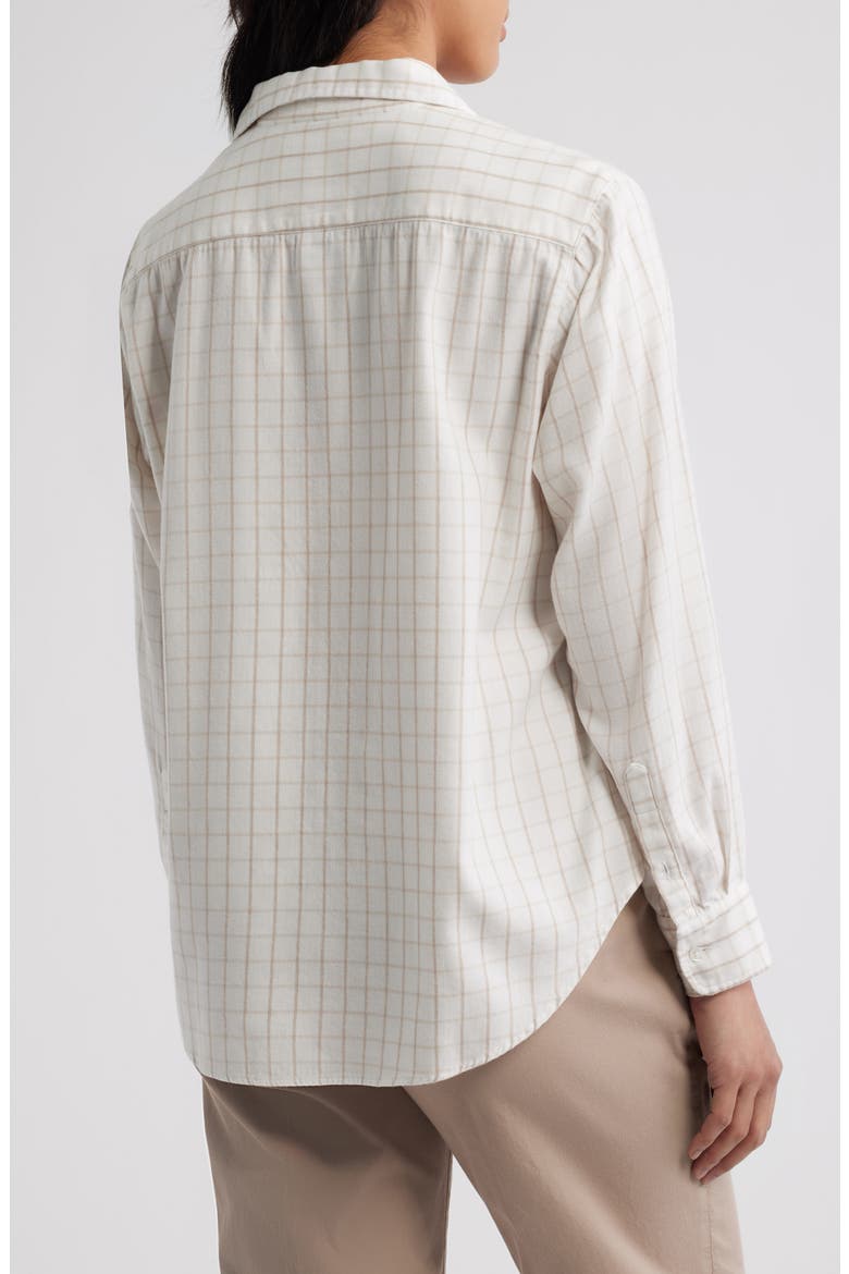 Eileen Relaxed Button-Up Shirt, Alternate, color, CREAM CAMEL CHECK
