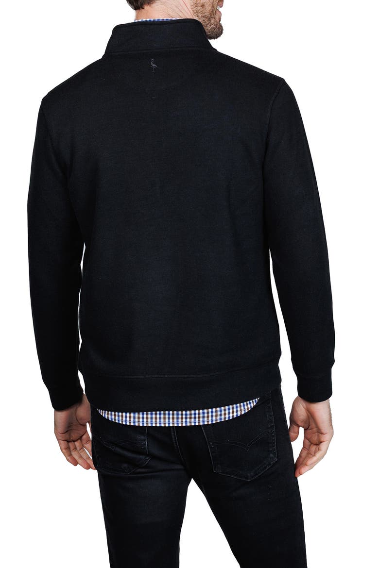 French Rib Quarter Zip Sweater, Alternate, color, BLACK