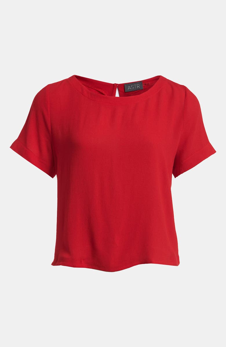 ASTR the Label ASTR Woven Crop Tee, Main, color, 