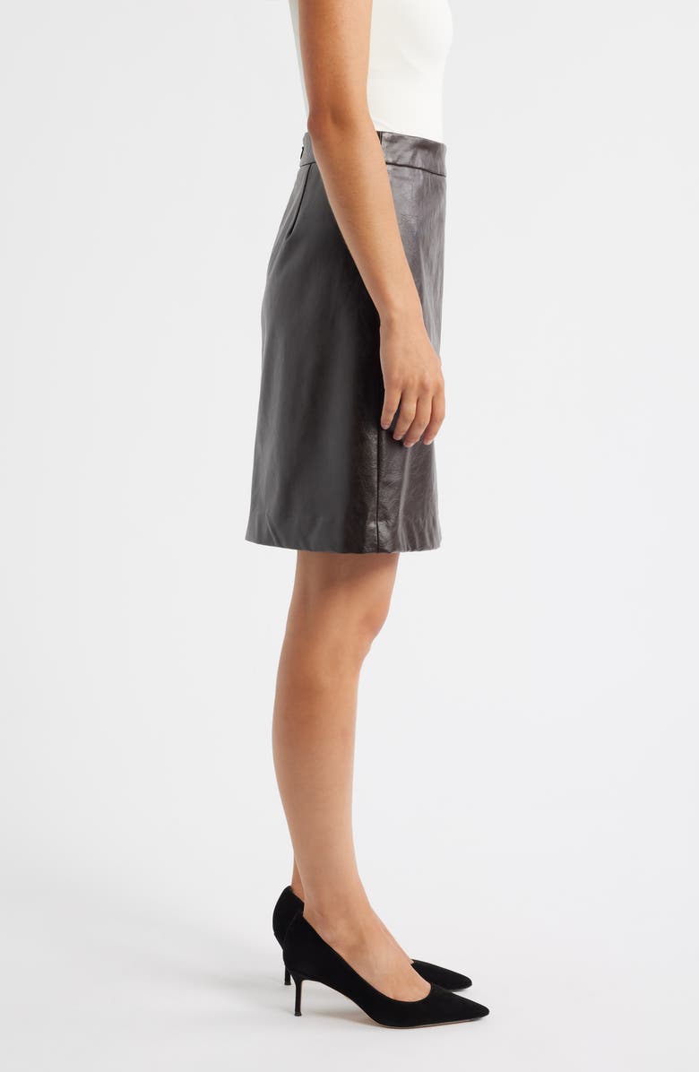 Anne Klein A-Line Faux Leather Skirt, Alternate, color,