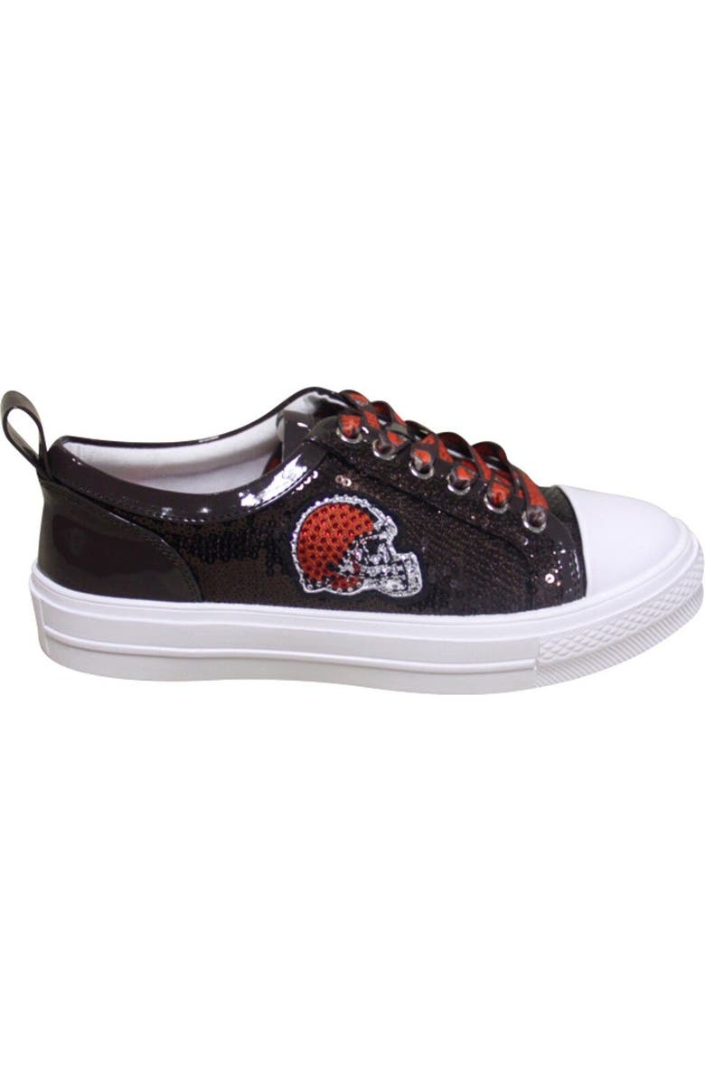 CUCE Women's Cuce Brown Cleveland Browns Team Sequin Sneakers, Alternate, color,