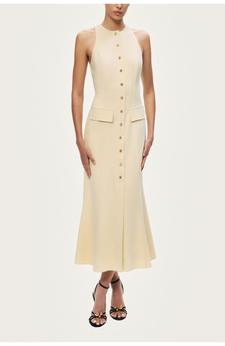 Nocturne Sleeveless Button-Front Midi Dress, Alternate, color, Yellow