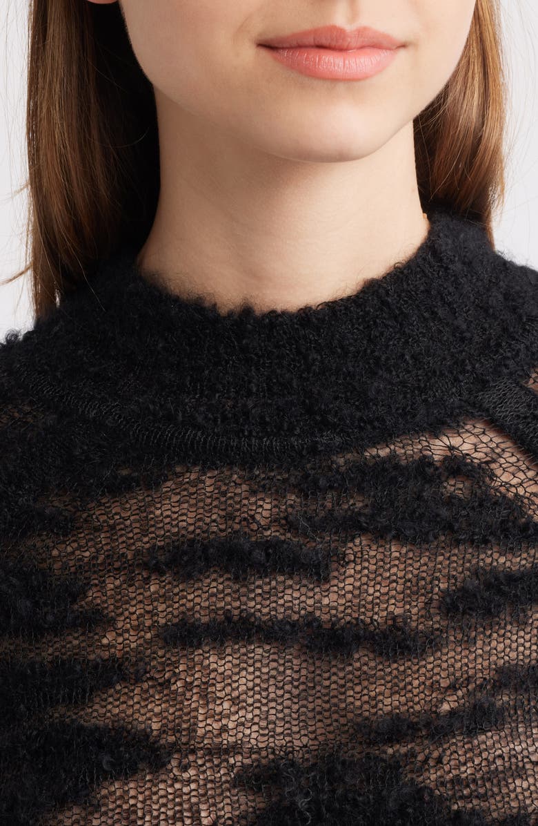 Cult Gaia Sima Mock Neck Sweater, Alternate, color, Black