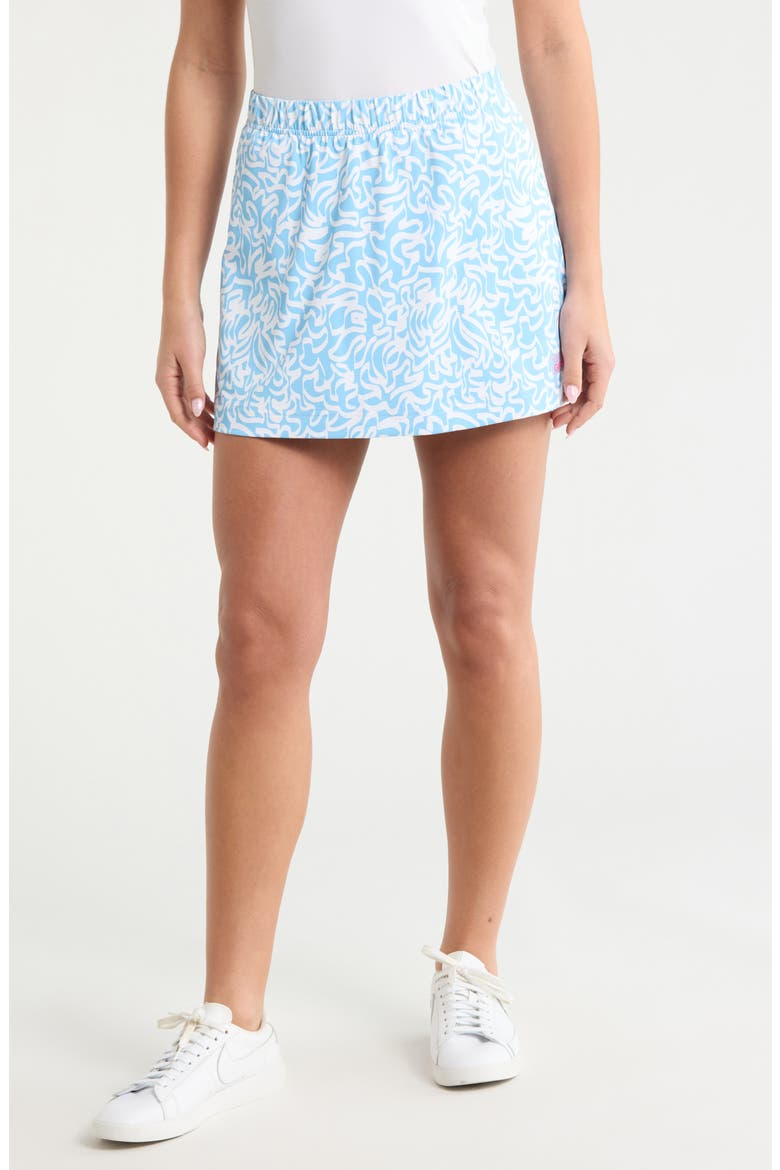 Scribble Print Tech Golf Skort, Main, color, BAJA