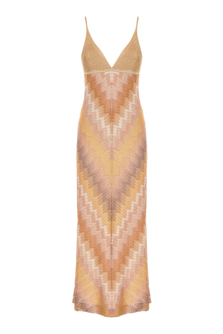 Long Dress In Viscose Lamé With Deep Neckline, Alternate, color, Dark Blue