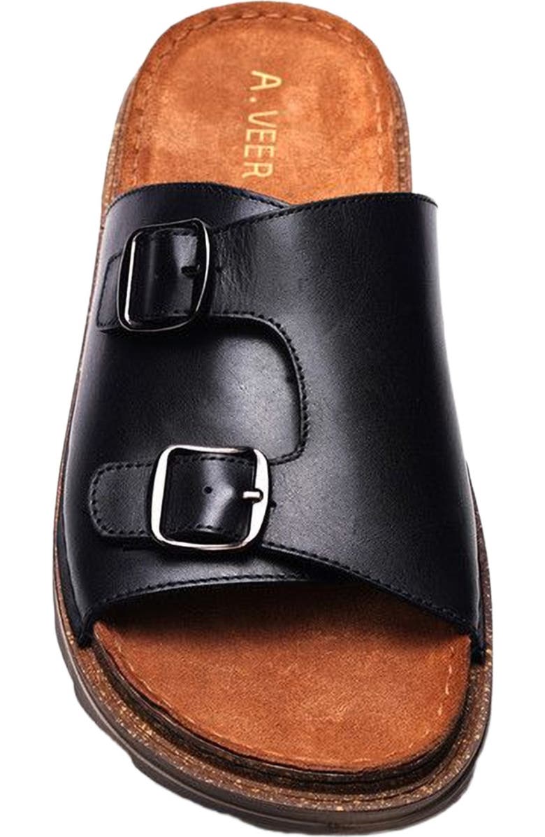 A. Veer Havana Double Strap Sandal, Alternate, color, Black Leather