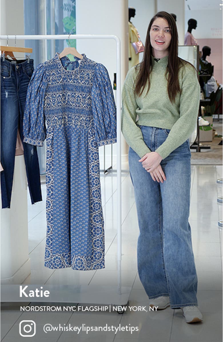 Fernanda Puff Sleeve Smocked Cotton Dress, sales video thumbnail