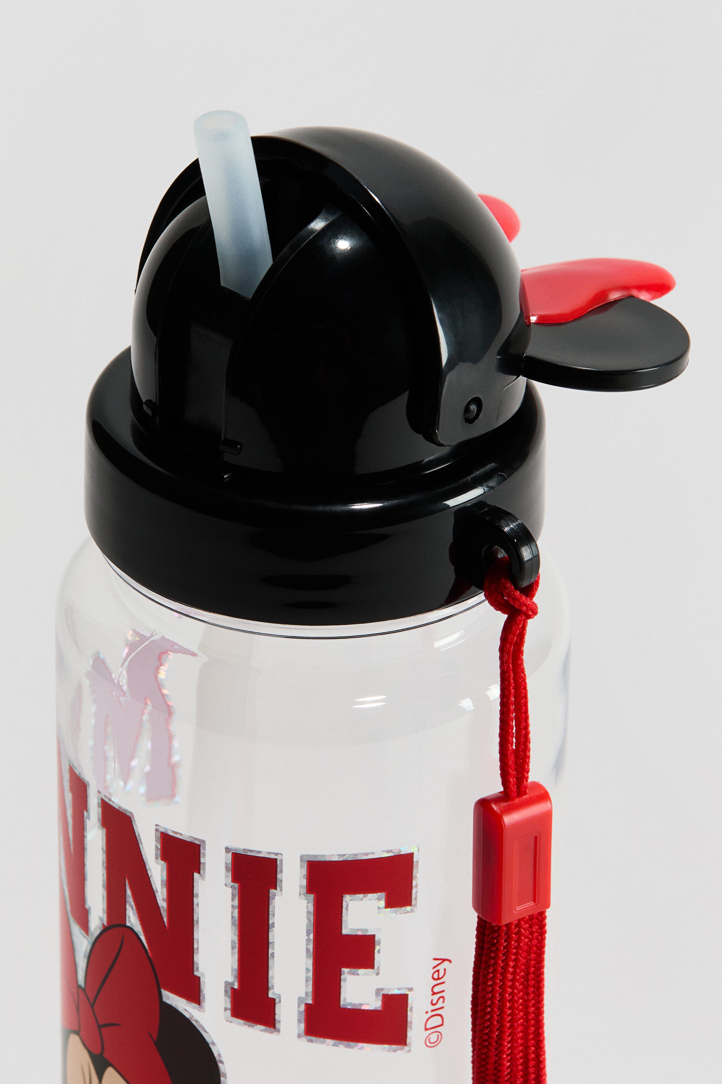 H&M Printed Water Bottle, Alternate, color, Black/Minnie Mouse