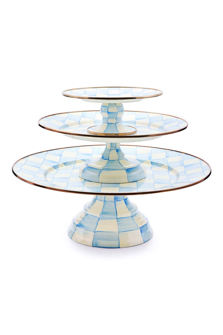 Sky Check Large Pedestal Platter, Alternate, color, SKY CHECK