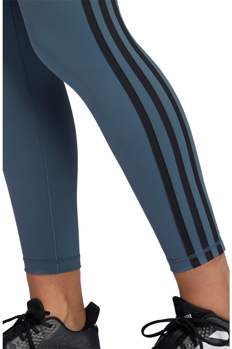 3-Stripes 7/8 Leggings, Alternate, color, LEGACY BLUE/ BLACK