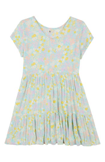Billabong Kids' Send Good Waves Tiered Crinkle Crepe Dress