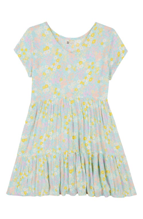 Billabong Kids' Send Good Waves Tiered Crinkle Crepe Dress In Mint