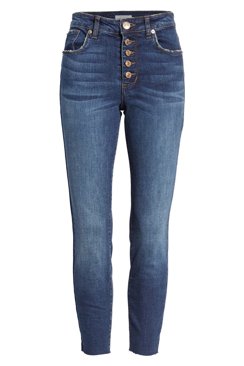 STS Blue Ellie Button Fly High Waist Crop Skinny Jeans (Women ...