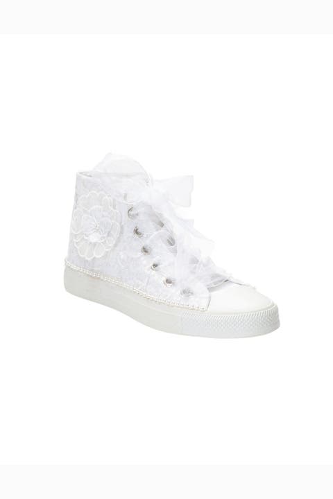 Mariselle Pearl Lace Bridal High Top Sneaker