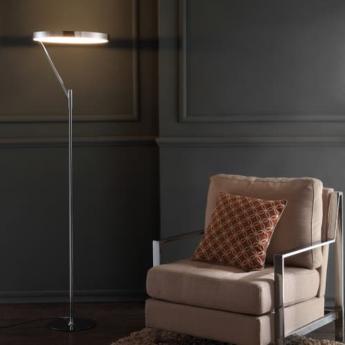 Jonathan Y Owen 66.7" Integrated Led Metal Floor Lamp In Chrome