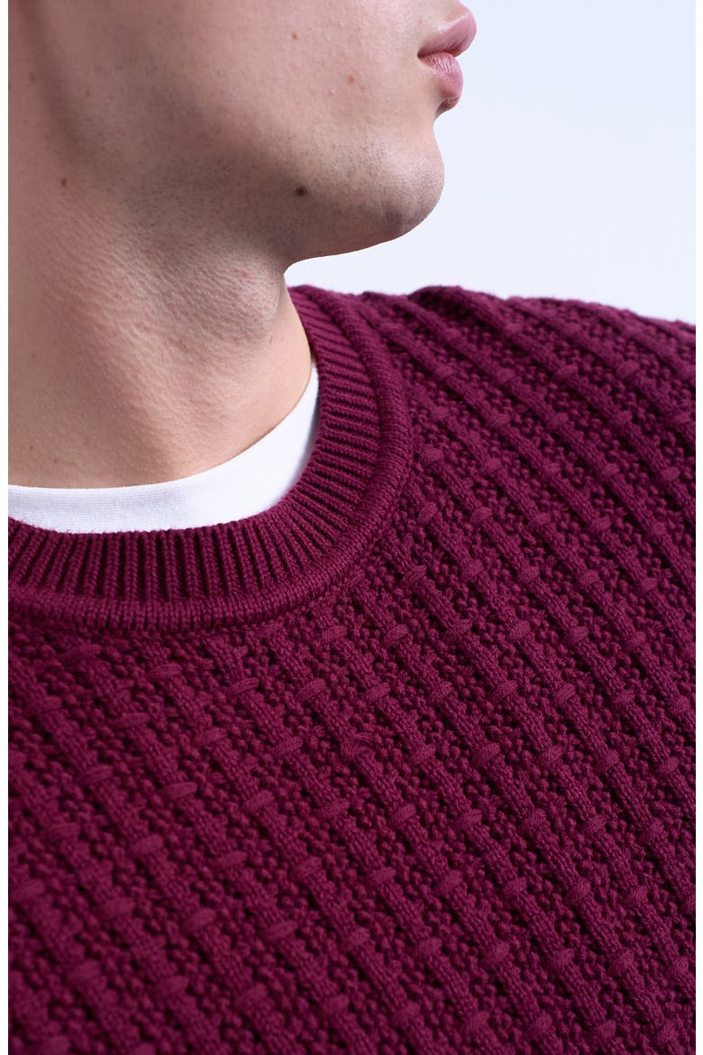 Cable Stitch Sweater Vest, Alternate, color, BURGUNDY