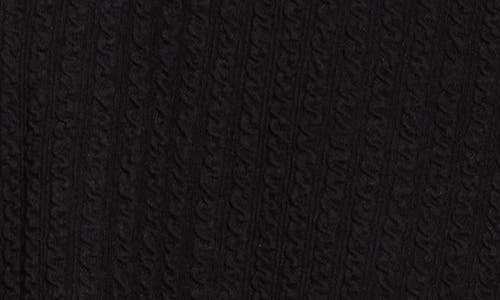 Denim And Flower Textured Quarter Zip Polo Sweater In Black