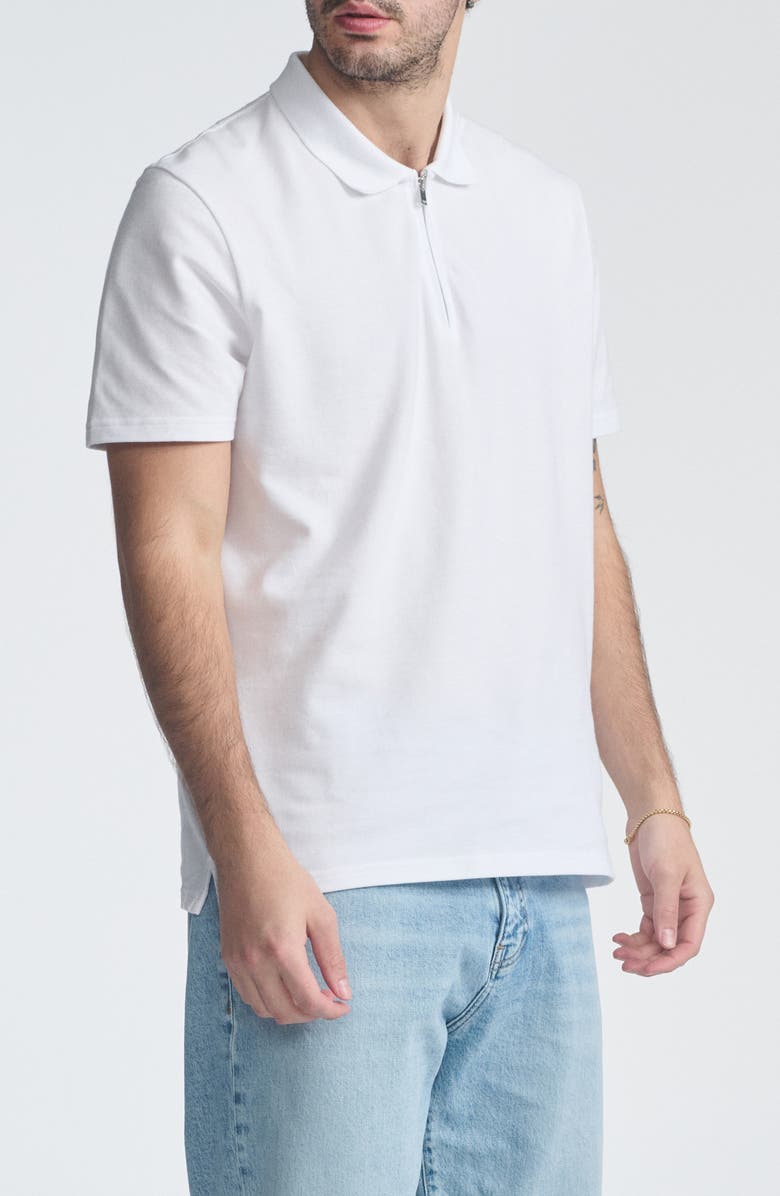 Mavi Jeans Half Zip Polo, Alternate, color, White