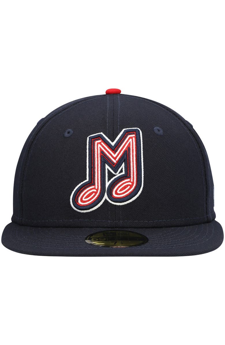 New Era Men's New Era Navy Memphis Redbirds Authentic Collection Road 59FIFTY Fitted Hat, Alternate, color, 