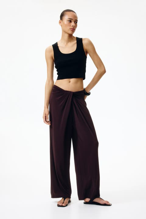 Twist-detail Jersey Pants