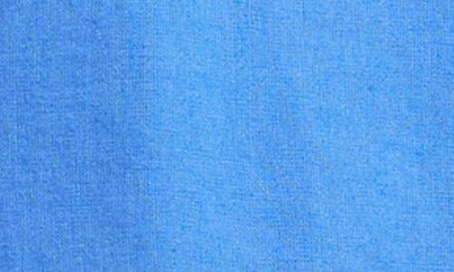 Karen Kane Floral Embroidery Detail Linen Blend Top In Blue