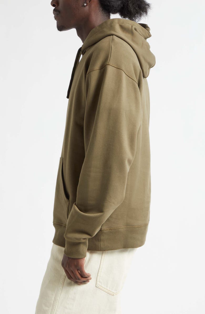 Balmain Paris Embroidered Cotton Hoodie, Alternate, color, Uiv Khaki/ Multi