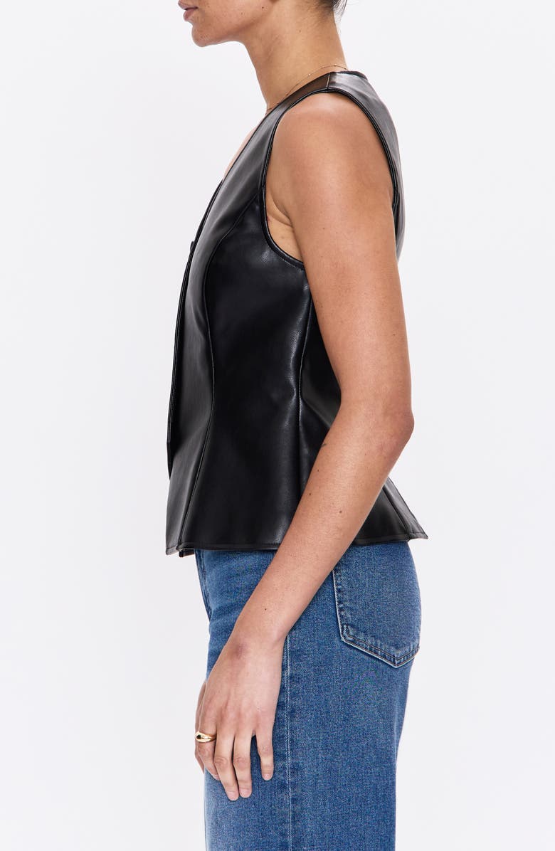 Pistola Danica Faux Leather Vest, Alternate, color, Onyx