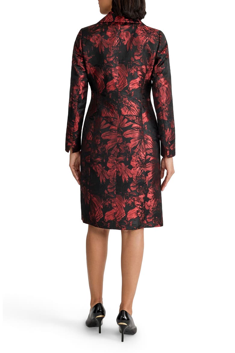 Floral Jacquard Peter Pan Collar Topper, Alternate, color, FIRE RED/ BLACK