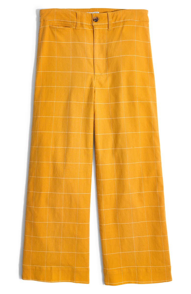 Madewell Emmett Windowpane Crop Wide Leg Pants, Alternate, color,