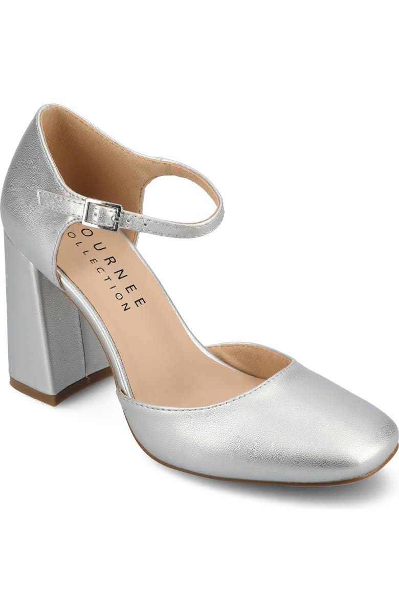 Journee Collection Hesster Mary Jane Pump, Main, color, Silver