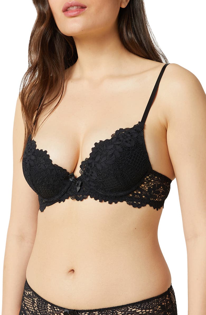 Etam Success Underwire Plunge Push-Up Bra, Main, color, 