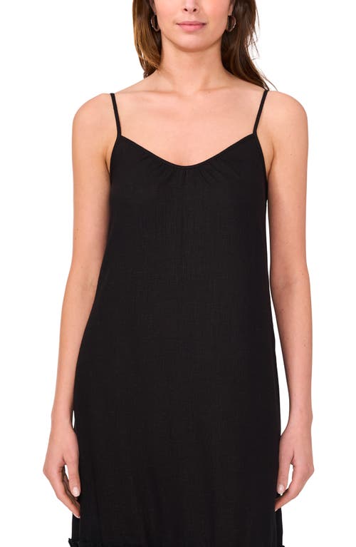 Halogen ® V-neck A-line Midi Dress In Rich Black