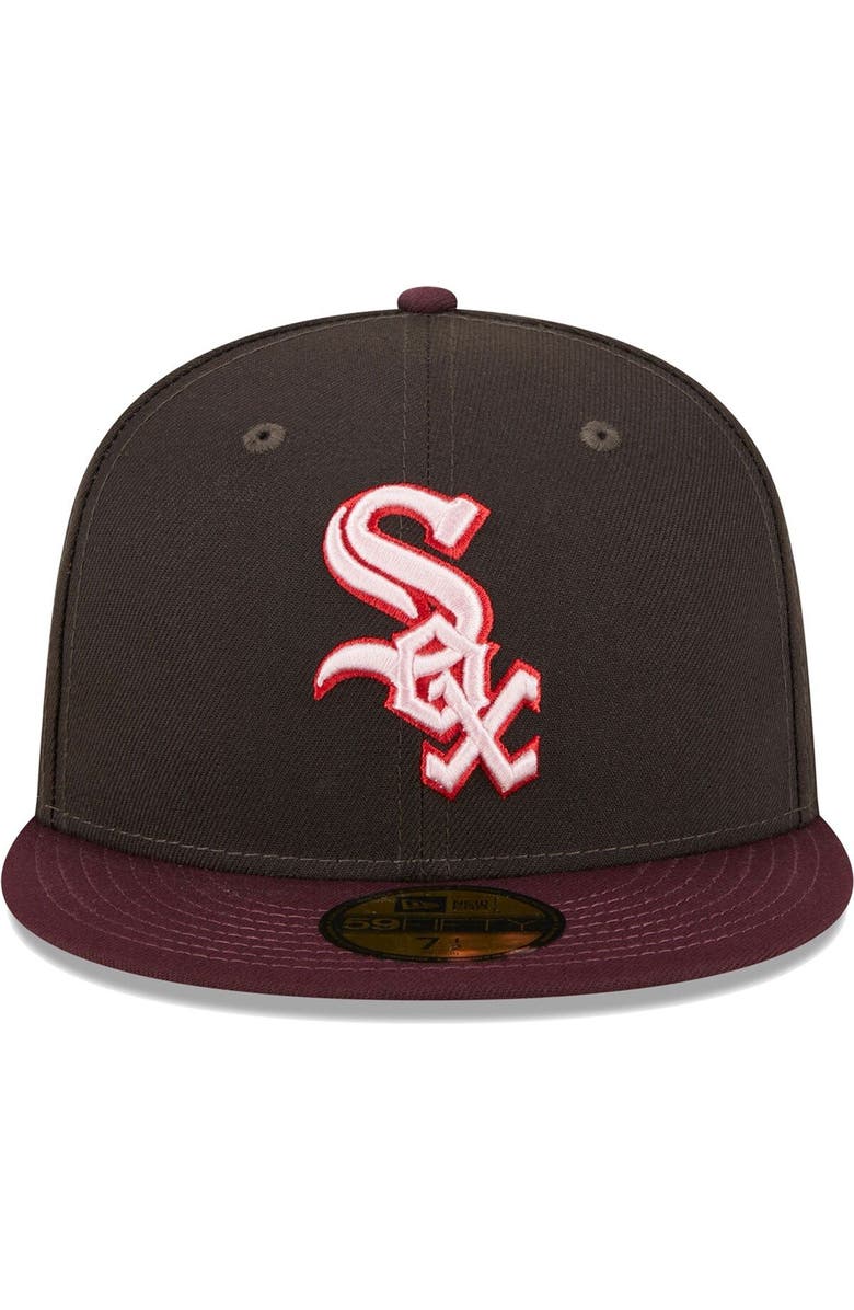 New Era Men's New Era Brown/Maroon Chicago White Sox Chocolate Strawberry 59FIFTY Fitted Hat, Alternate, color,